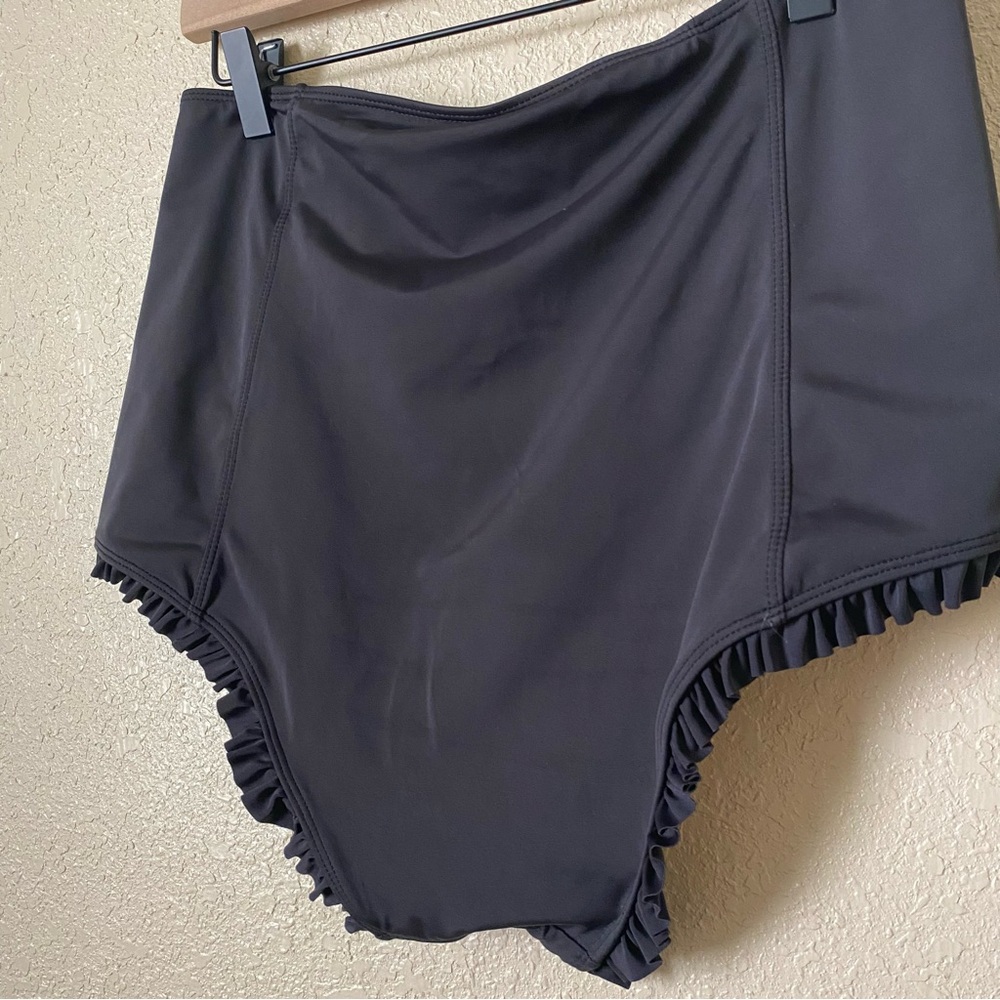 Kortni Jeane High-Waisted Black All Ruffle Swim Bottoms - Picture 3 of 5